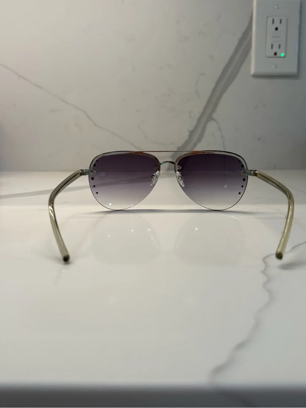 Foster Grant Women's Aviator Sunglasses with Gradient Grey Lenses